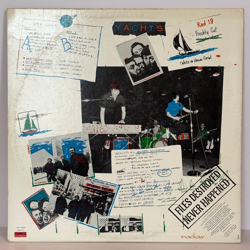 Yachts - S.O.S. | LP Vinyl 1979 Polydor New Wave Power Pop UK Band - Picture 2 of 3